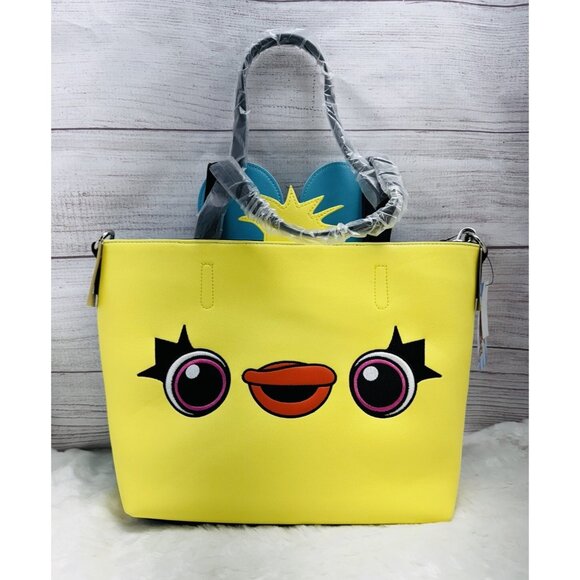 Loungefly Toy Story Ducky & Bunny Double-Sided Tote Crossbody Purse Hand Bag NWT - Picture 1 of 6
